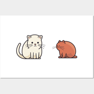 Cute Cats Sitting Posters and Art